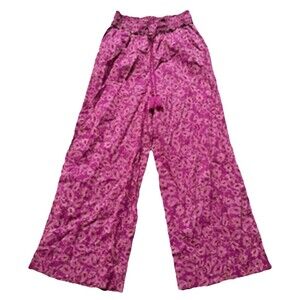 Knox Rose Pink Paisley Wide Leg Pull On Pants Cottage Core Festival Size XL
